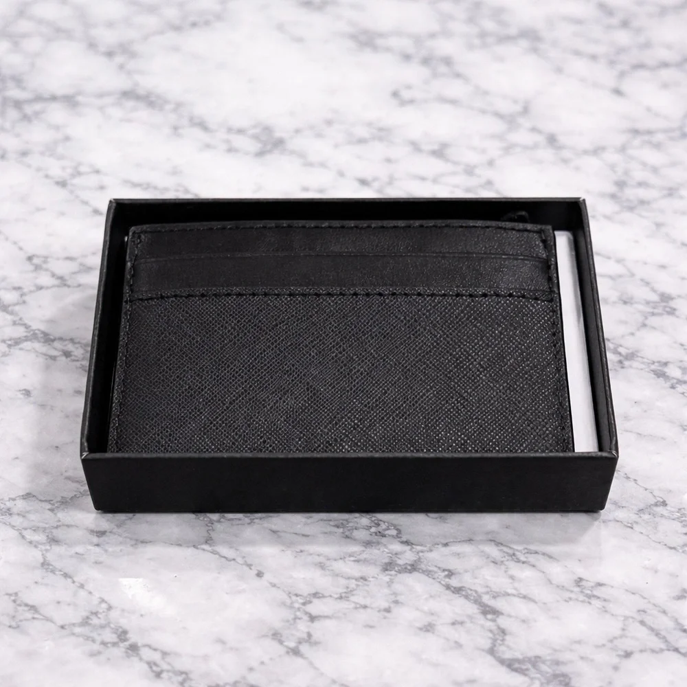 Michael Kors Andy Black Saffiano Leather Card Holder Wallet NWT